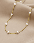 Dainty Pearl Necklace - Kallesia