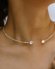 Elodie Encrusted Heart Choker - Kallesia
