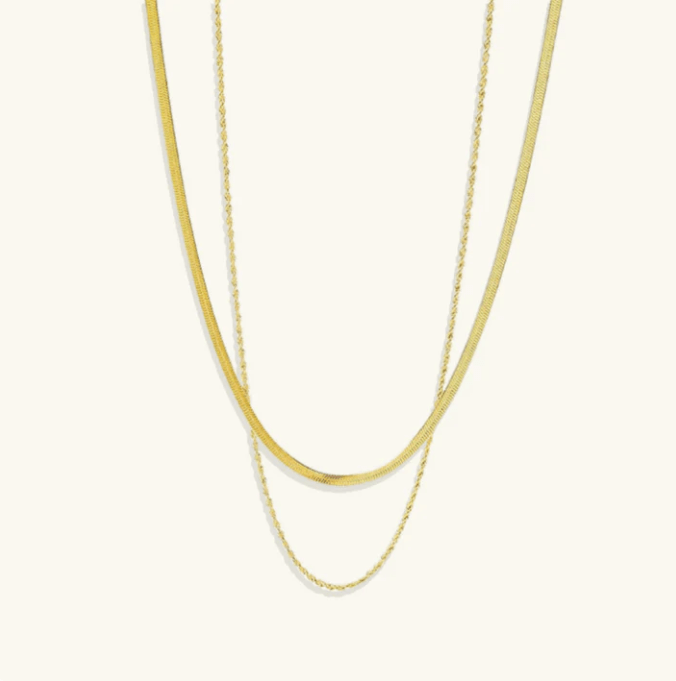 Aurora Double Chain Necklace - Kallesia