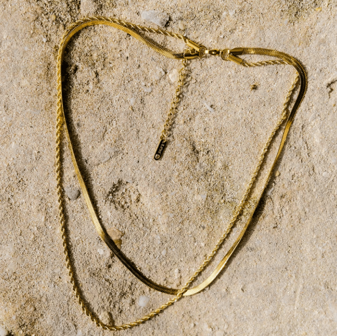 Aurora Double Chain Necklace - Kallesia