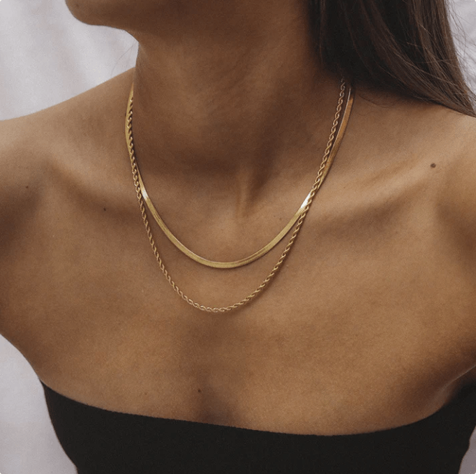 Aurora Double Chain Necklace - Kallesia