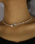 Elodie Encrusted Heart Choker - Kallesia