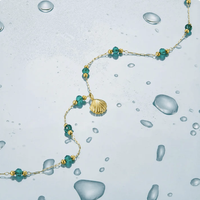 Emerald Shell Necklace - Kallesia