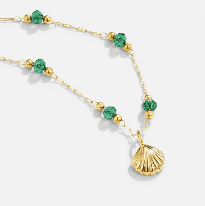 Emerald Shell Necklace - Kallesia
