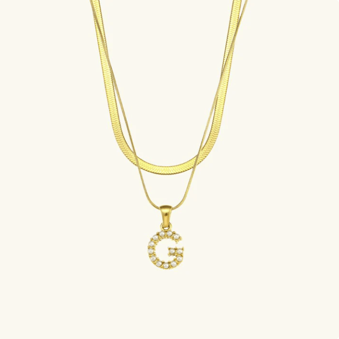 Initial Pearl Necklace - Kallesia