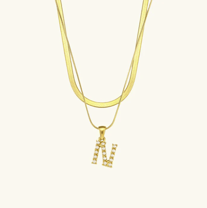 Initial Pearl Necklace - Kallesia