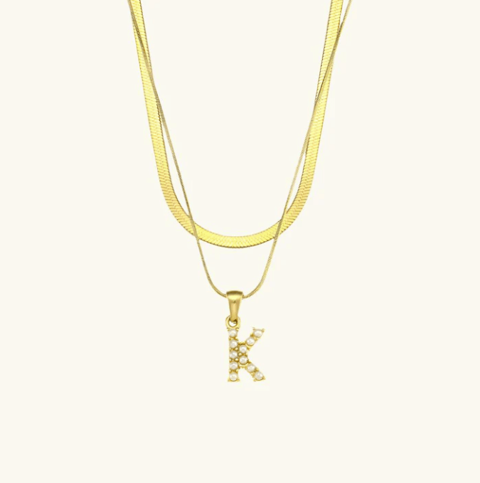Initial Pearl Necklace - Kallesia