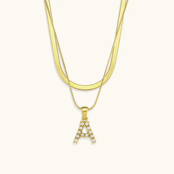 Initial Pearl Necklace - Kallesia
