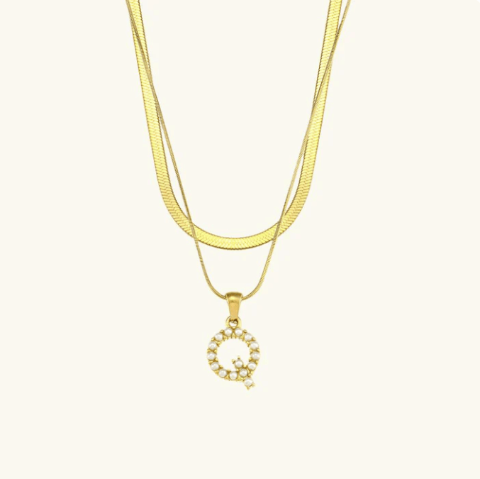Initial Pearl Necklace - Kallesia
