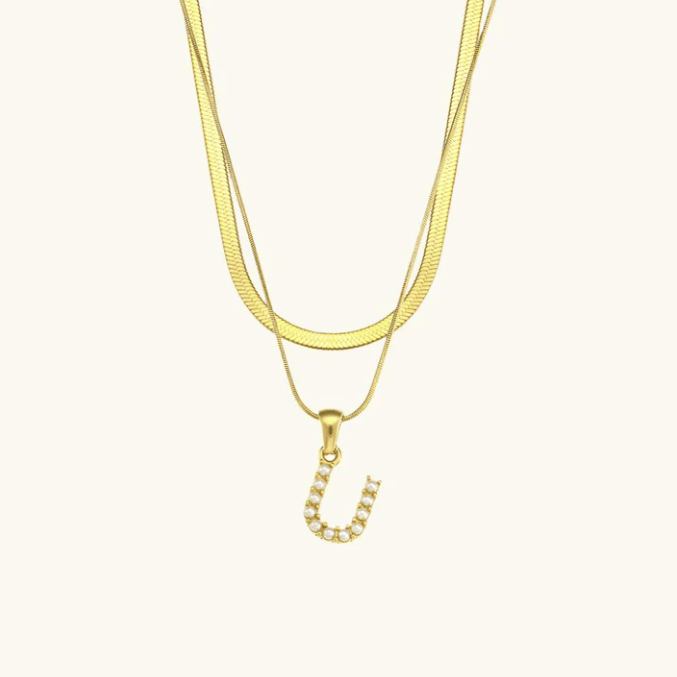 Initial Pearl Necklace - Kallesia