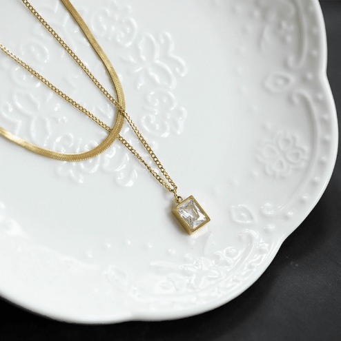 Lisa Double Layered Chain Necklace - Kallesia