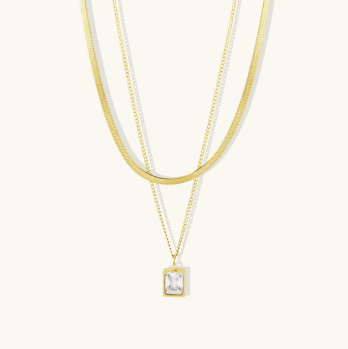 Lisa Double Layered Chain Necklace - Kallesia