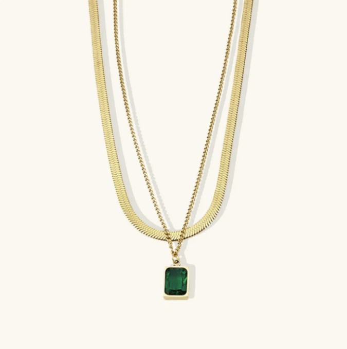 Lisa Double Layered Chain Necklace - Kallesia