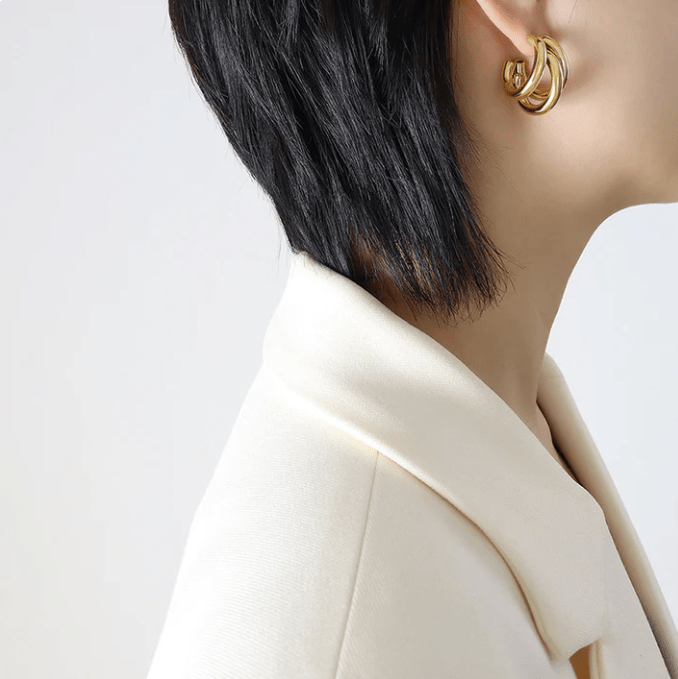 Sylvia Triple Loop Earrings - Kallesia