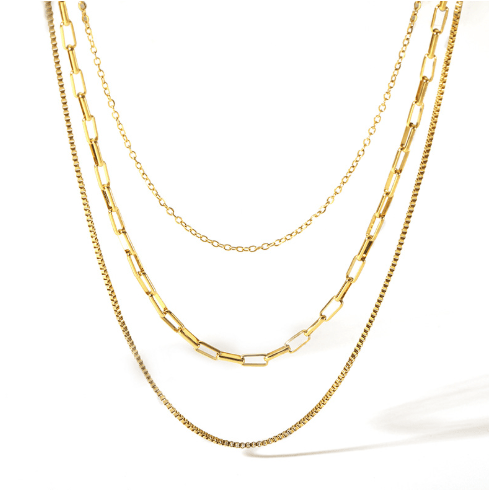 Triple Chain Necklace - Kallesia
